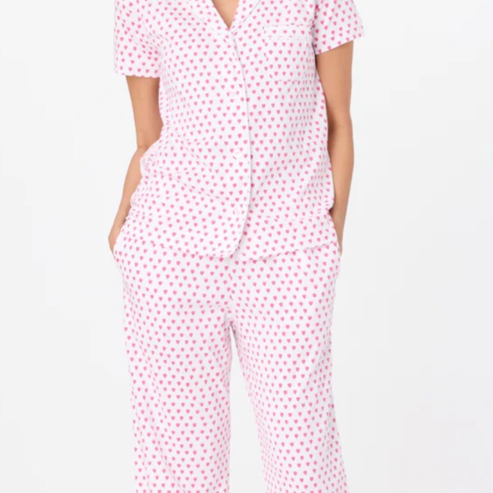 Roller Rabbit White and Pink Heart Pajama Set (Medium)